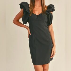 Miou Muse Puff Sleeve Bustier Dress Women’s Small Black